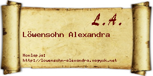 Löwensohn Alexandra névjegykártya